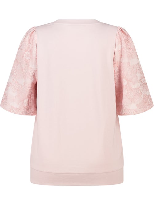 Ms Mode Top haut avec manches en jacquard - Kiabi