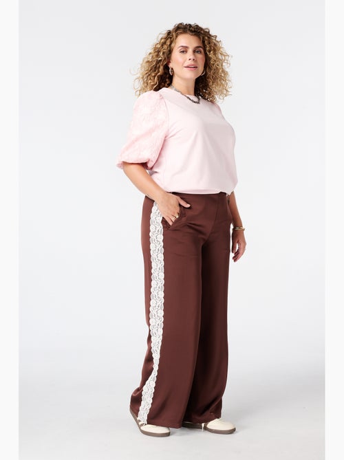 Ms Mode Top haut avec manches en jacquard - Kiabi