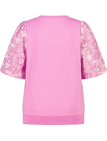 Ms Mode Top haut avec manches en jacquard