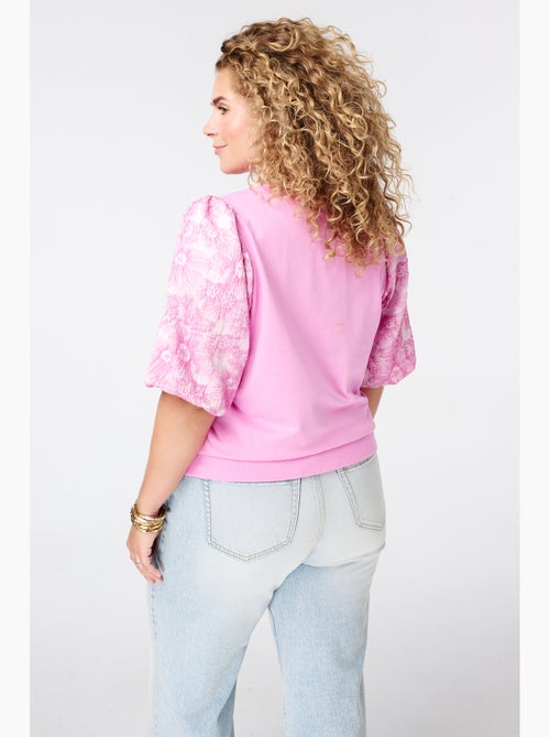 Ms Mode Top haut avec manches en jacquard - Kiabi Ms Mode Top haut avec manches en jacquard - Kiabi