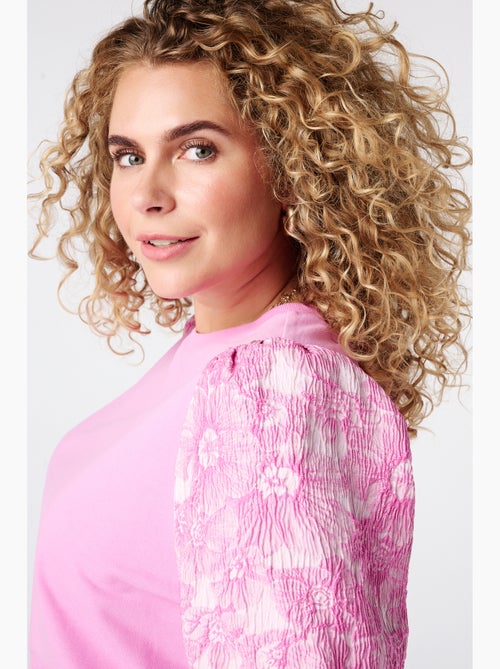 Ms Mode Top haut avec manches en jacquard - Kiabi Ms Mode Top haut avec manches en jacquard - Kiabi