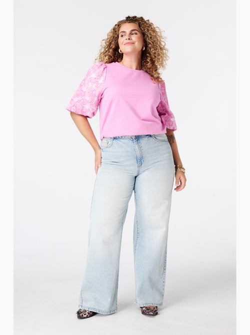 Ms Mode Top haut avec manches en jacquard - Kiabi Ms Mode Top haut avec manches en jacquard - Kiabi