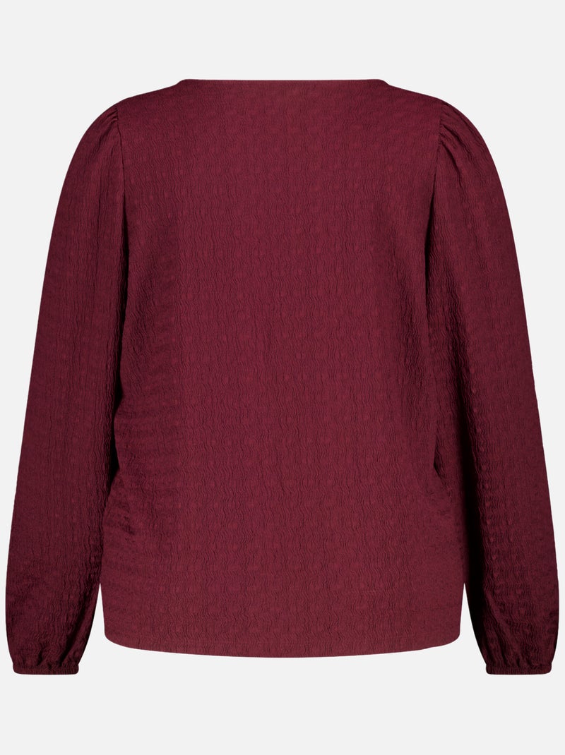 MS MODE Top Haut avec nœuds fantaisie Rouge bordeaux - Kiabi