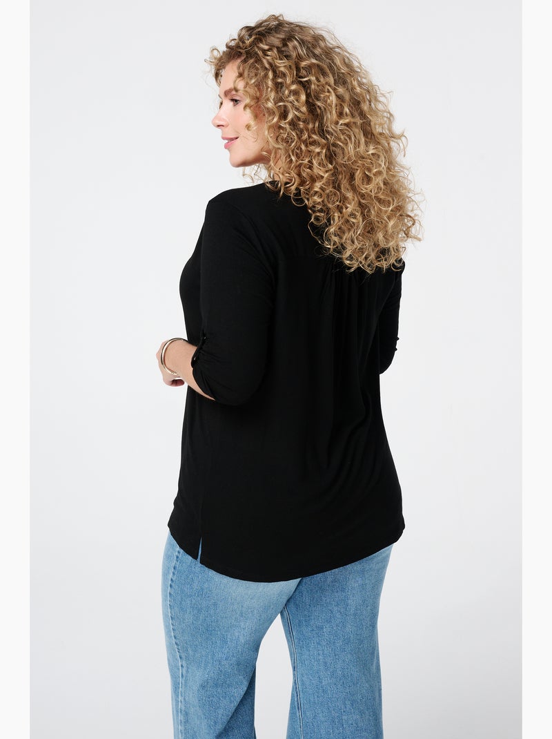 MS MODE Top Haut avec stretch Noir - Kiabi