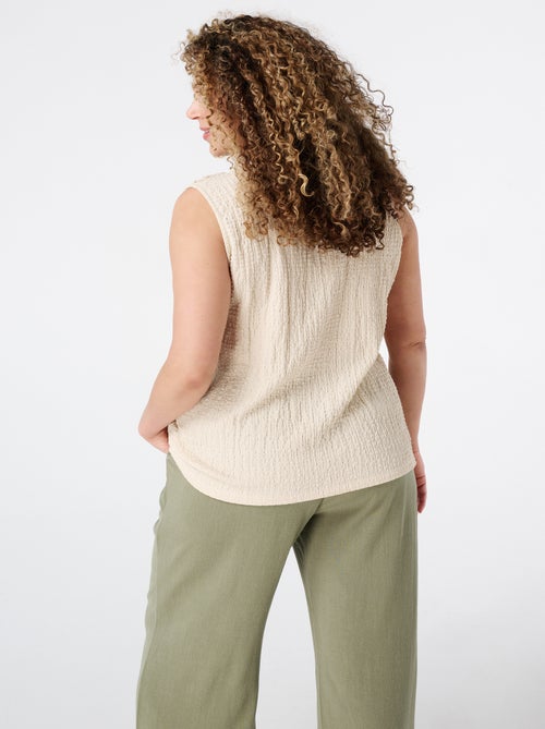 MS MODE Top Haut avec volants fantaisie - Kiabi