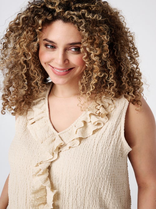 MS MODE Top Haut avec volants fantaisie - Kiabi