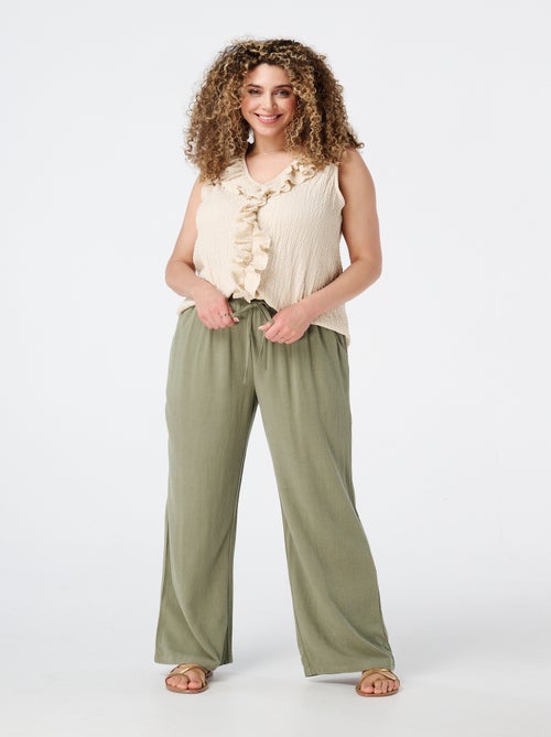 MS MODE Top Haut avec volants fantaisie - Kiabi