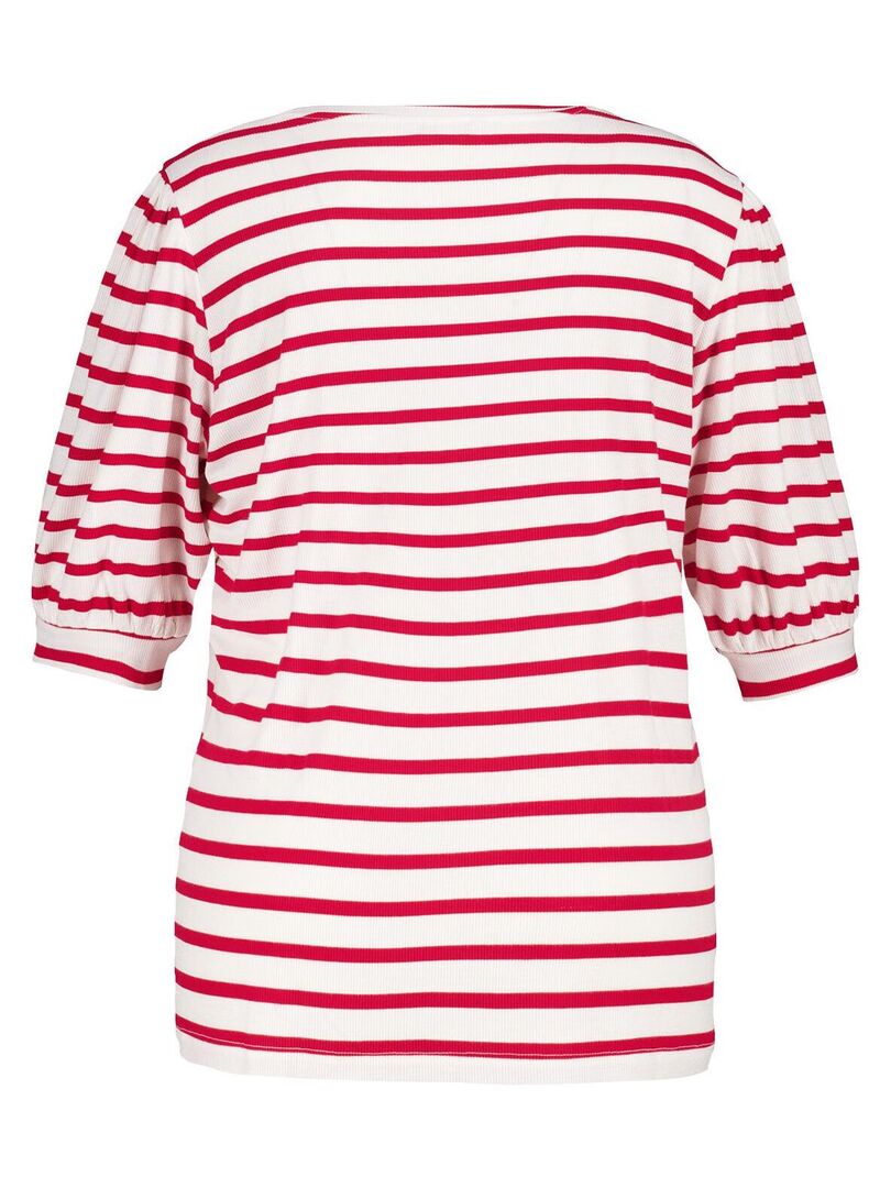 Haut Topshop Rouge Manches Bouffantes Avec Noeud - Taille 14 - Coton Neuf Avec Étiquettes