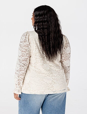 MS MODE Top Haut en dentelle
