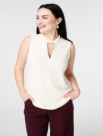 MS MODE Top Haut en dentelle