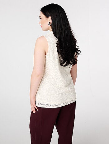 MS MODE Top Haut en dentelle