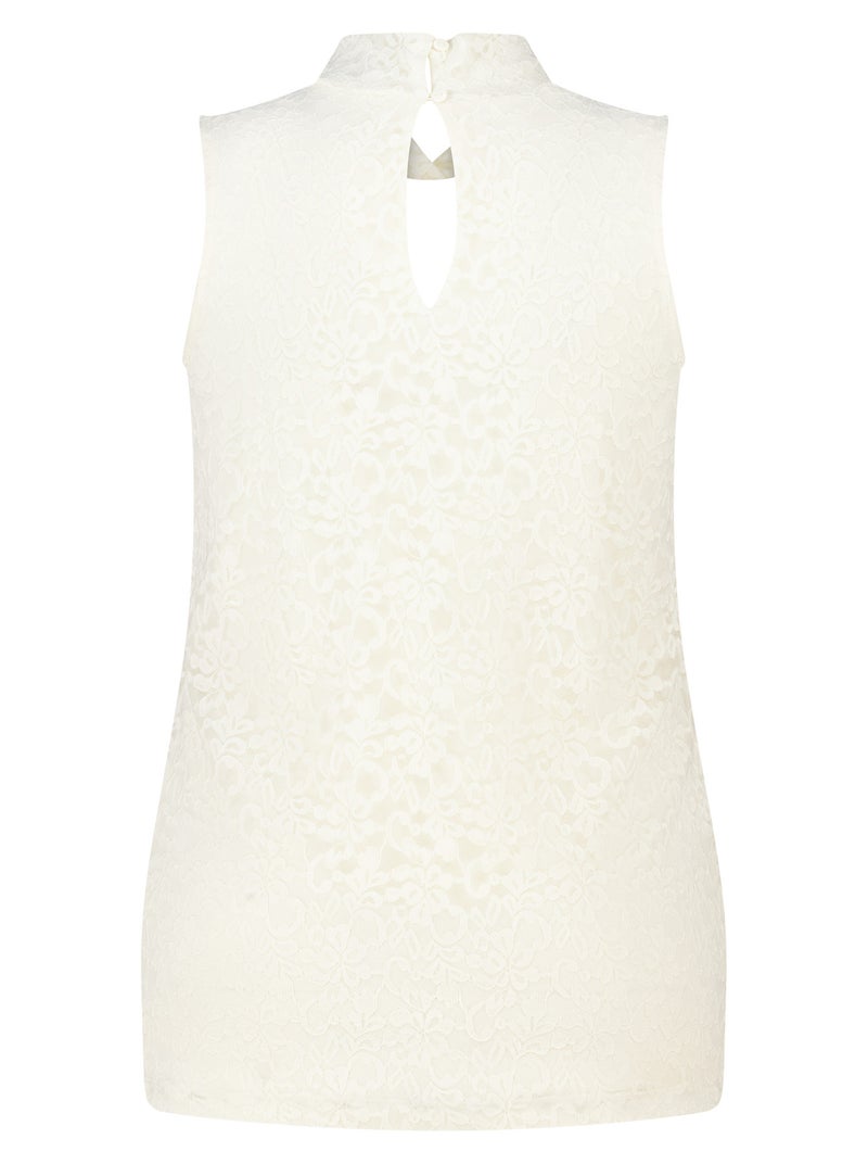 MS MODE Top Haut en dentelle Crème - Kiabi