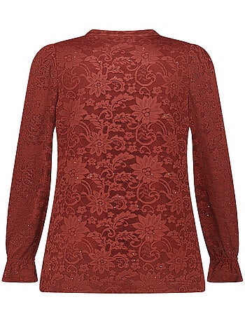 MS MODE Top Haut en dentelle