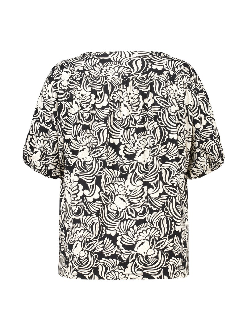 MS MODE Top Haut léger à imprimé Noir Blanc - Kiabi