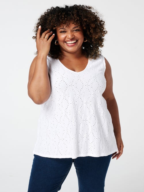 MS MODE Top Haut sans manches avec structure en dentelle - Kiabi