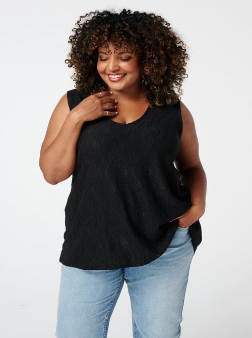 MS MODE Top Haut sans manches avec structure en dentelle - Kiabi