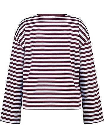 MS MODE Top T shirt à manches longues rayé