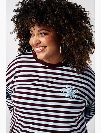 MS MODE Top T shirt à manches longues rayé
