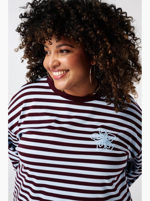 Ms Mode Top t shirt à manches longues rayé - Kiabi Ms Mode Top t shirt à manches longues rayé - Kiabi