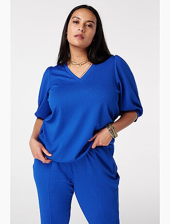 MS MODE Top Top à manches bouffantes