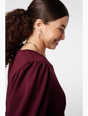 MS MODE Top Top à manches bouffantes