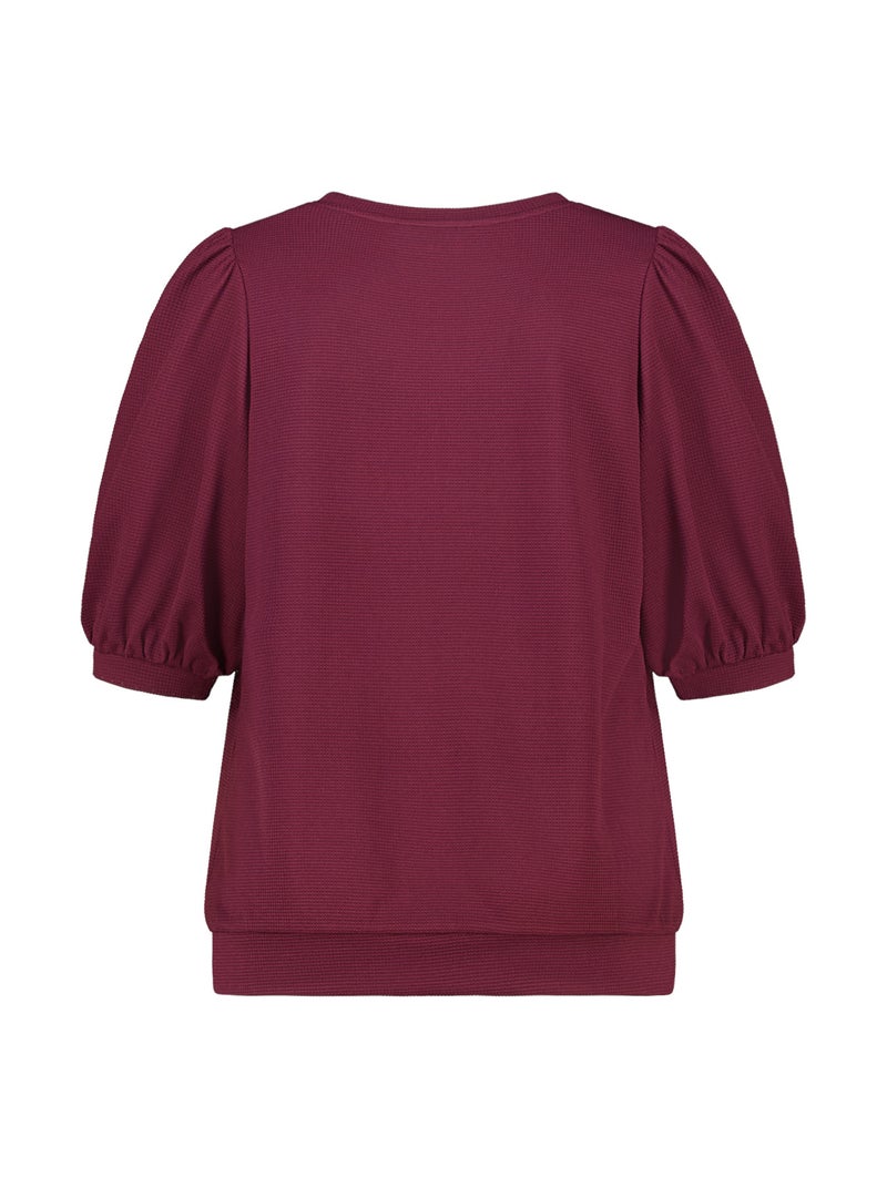 MS MODE Top Top à manches bouffantes Bordeaux - Kiabi