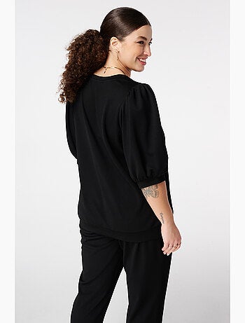 MS MODE Top Top à manches bouffantes