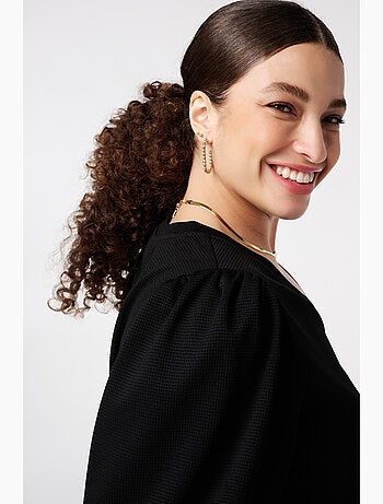 MS MODE Top Top à manches bouffantes