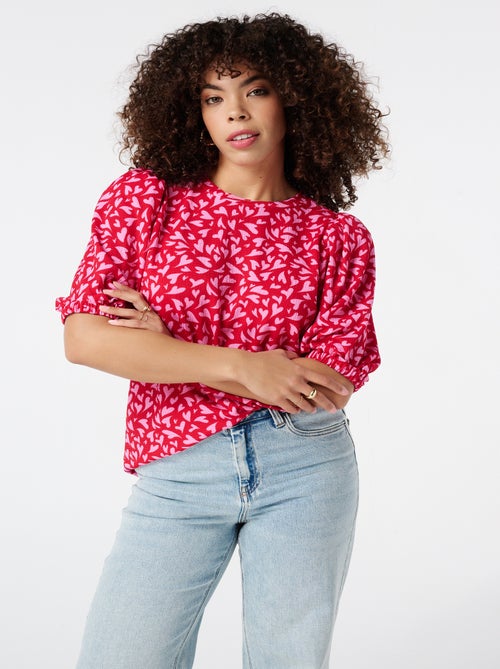 MS MODE Top Top à manches bouffantes - Kiabi