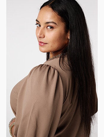 MS MODE Top Top à manches bouffantes