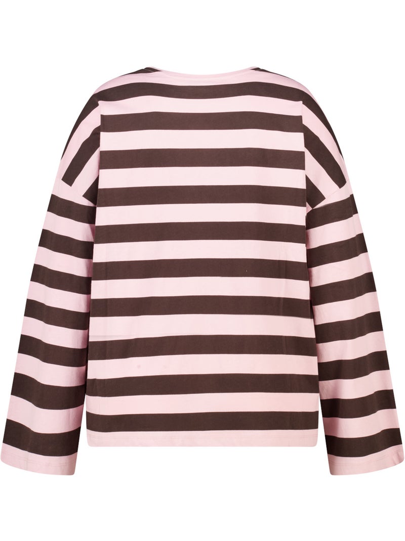 Ms Mode Top top à manches longues rayé Rose/Multicolore - Kiabi