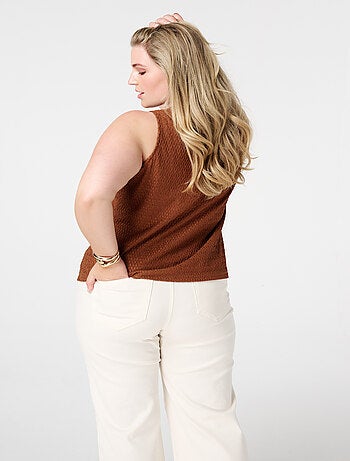MS MODE Top Top asymétrique avec détails décoratifs
