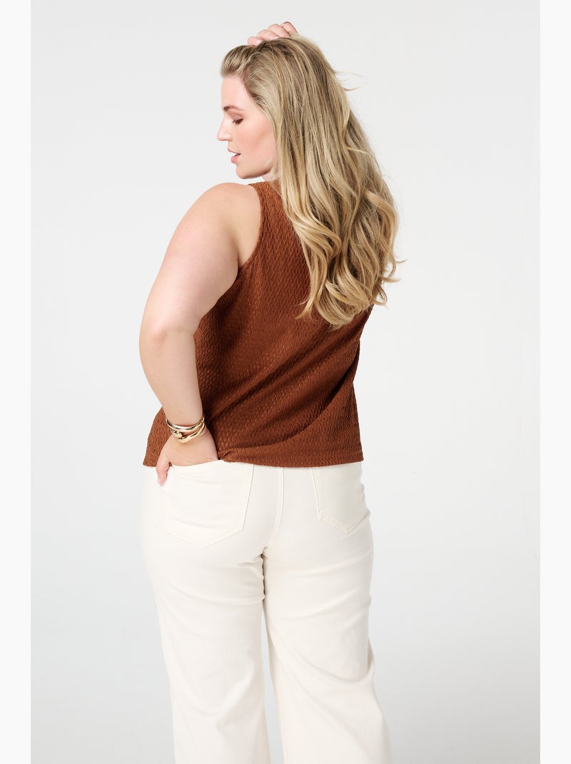 Mode Top MS MODE Top Top asymétrique avec détails décoratifs - Cognac - Grandes ...