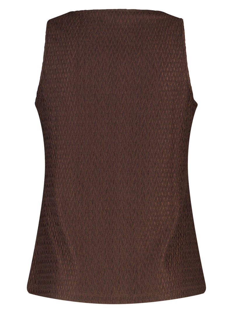 MS MODE Top Top asymétrique avec détails décoratifs Marron chocolat - Kiabi