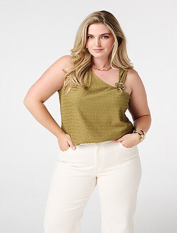 MS MODE Top Top asymétrique avec détails décoratifs