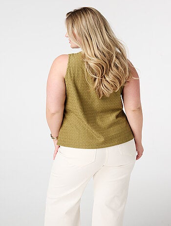 MS MODE Top Top asymétrique avec détails décoratifs