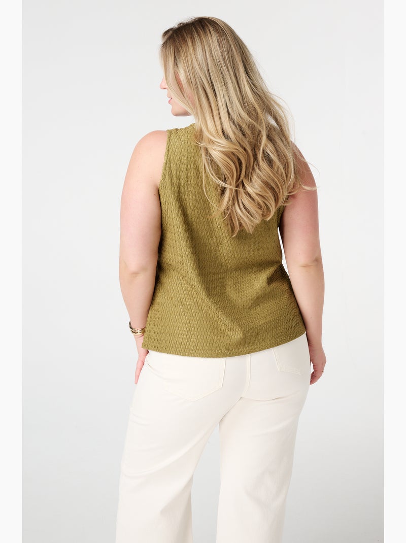 Mode Top MS MODE Top Top asymétrique avec détails décoratifs - Vert - Grandes ...