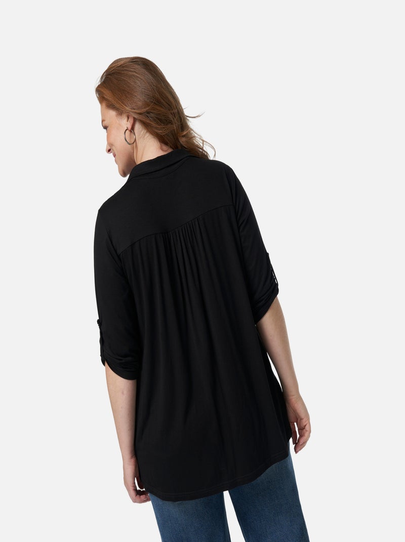 MS MODE Top Top avec col en V Noir - Kiabi