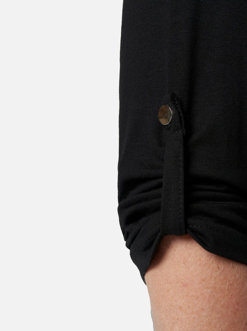 MS MODE Top Top avec col en V Noir - Kiabi