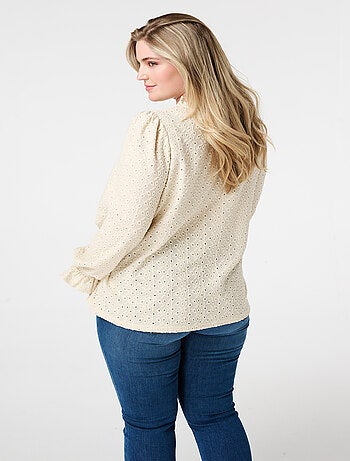 MS MODE Top Top avec détails de broderie