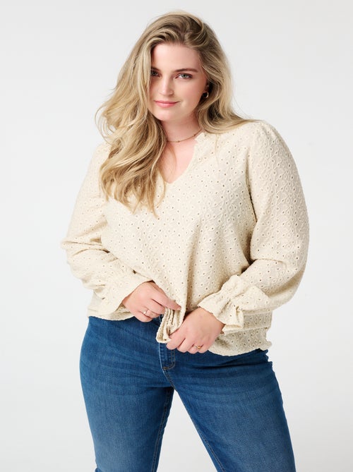 MS MODE Top Top avec détails de broderie - Kiabi