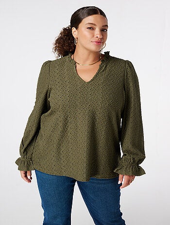 MS MODE Top Top avec détails de broderie