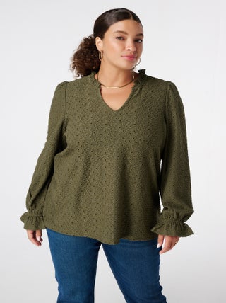 MS MODE Top Top avec détails de broderie