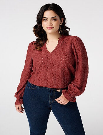 MS MODE Top Top avec détails de broderie