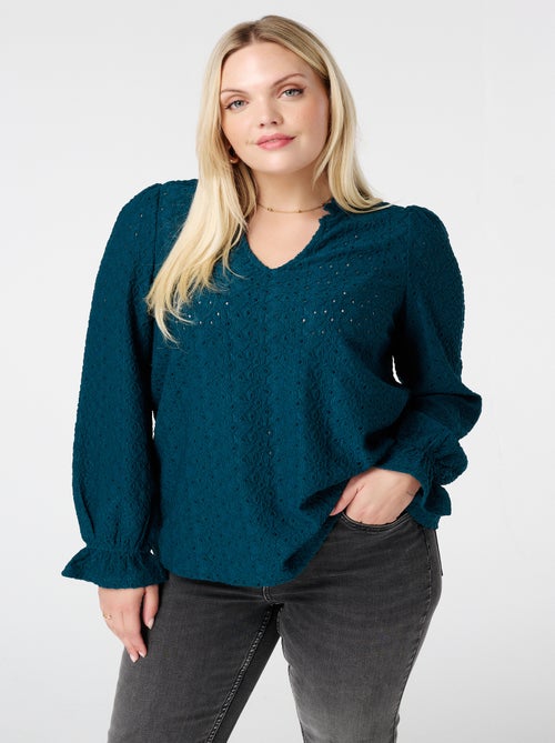 MS MODE Top Top avec détails de broderie - Kiabi