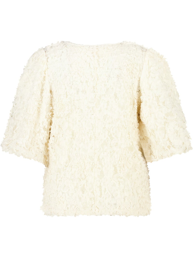 MS MODE Top Top avec fleurs 3D Crème - Kiabi
