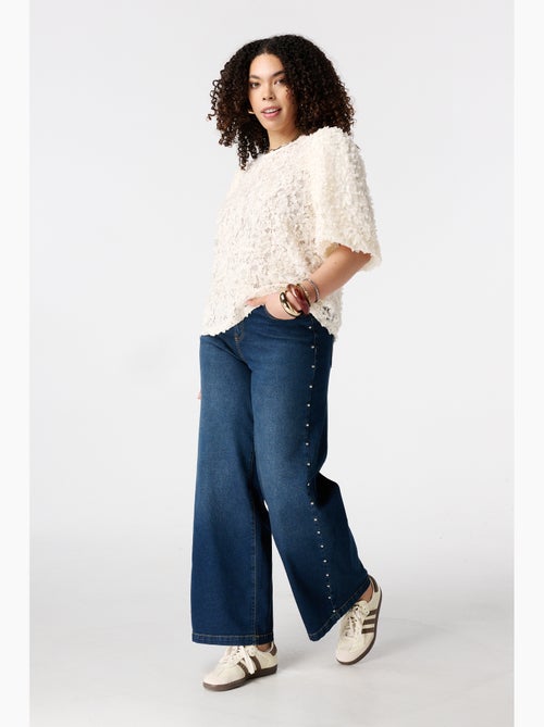 MS MODE Top Top avec fleurs 3D - Kiabi