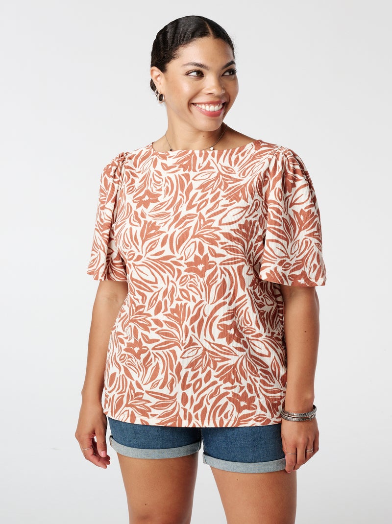 MS MODE Top Top avec imprimé Rouge brique - Kiabi