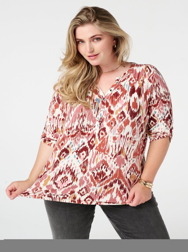 MS MODE Top Top avec imprimé Rouge brique - Kiabi
