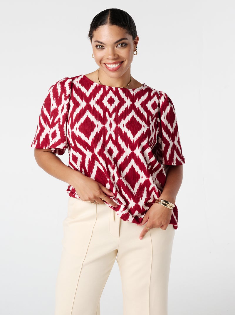 MS MODE Top Top avec imprimé Rouge carmin - Kiabi